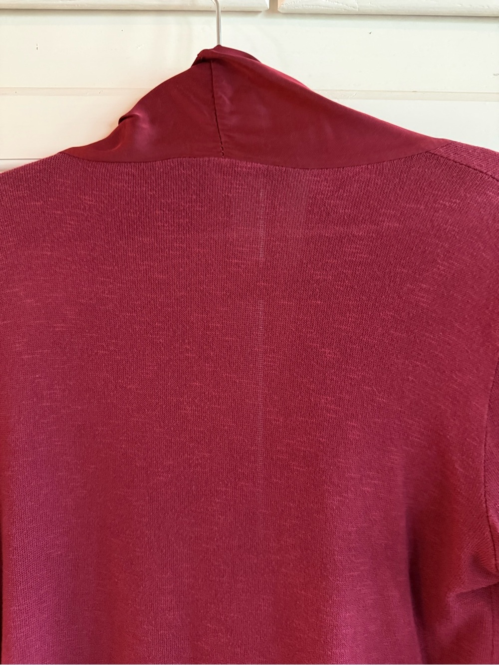 Draped Open-Front Cardigan Sweater - Raspberry - Picture 7 of 7